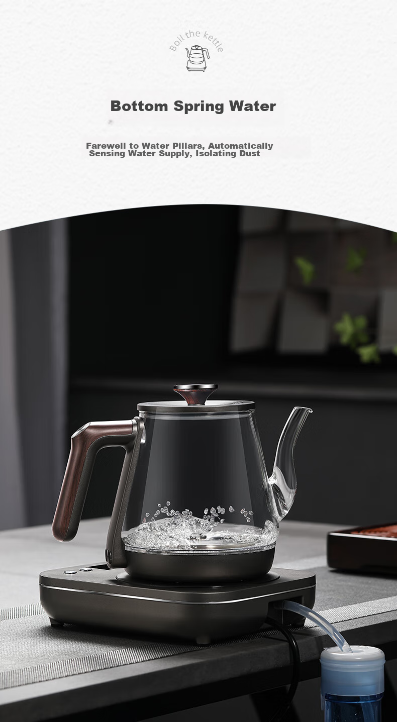 Biooner Fully Automatic Electric Kettle, Water Boiler, Glass Water Heater for Tea Table, Integrated Tea Table And Coffee Table, Tea Brewing Utensils, Electric Tea Stove with Water Pump RY-D3 with Handle for Filling Water 4