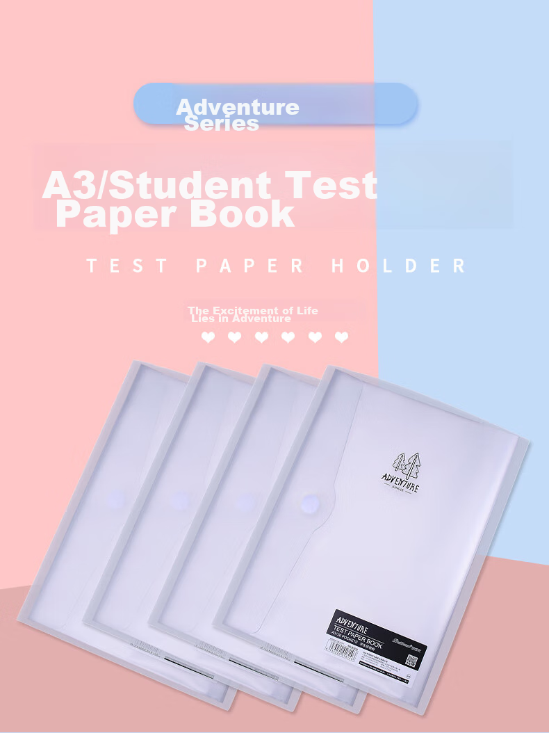 Bailiwen B3232 Transparent White A3 Student Exam Paper Storage Folder, 20 Pages Folded Loose-Leaf Document Folder, Sheet Music Storage Folder, Certificate Collection Folder, Prenatal Report Storage Folder 1