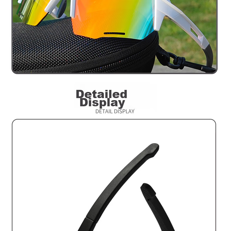 LOVECRAFT Photochromic Cycling Glasses with Black Frame And Gray Lenses, Day And Night Use, Windproof Mountain Biking Sunglasses with Goggles 15