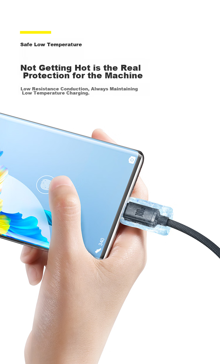 Baseus Type-C Data Cable Compatible with 66W Huawei 6A Charging Cable for Huawei Mate70Pro/P600/500 Honor 100W Super Fast Charging, 2 Meters Blue 8