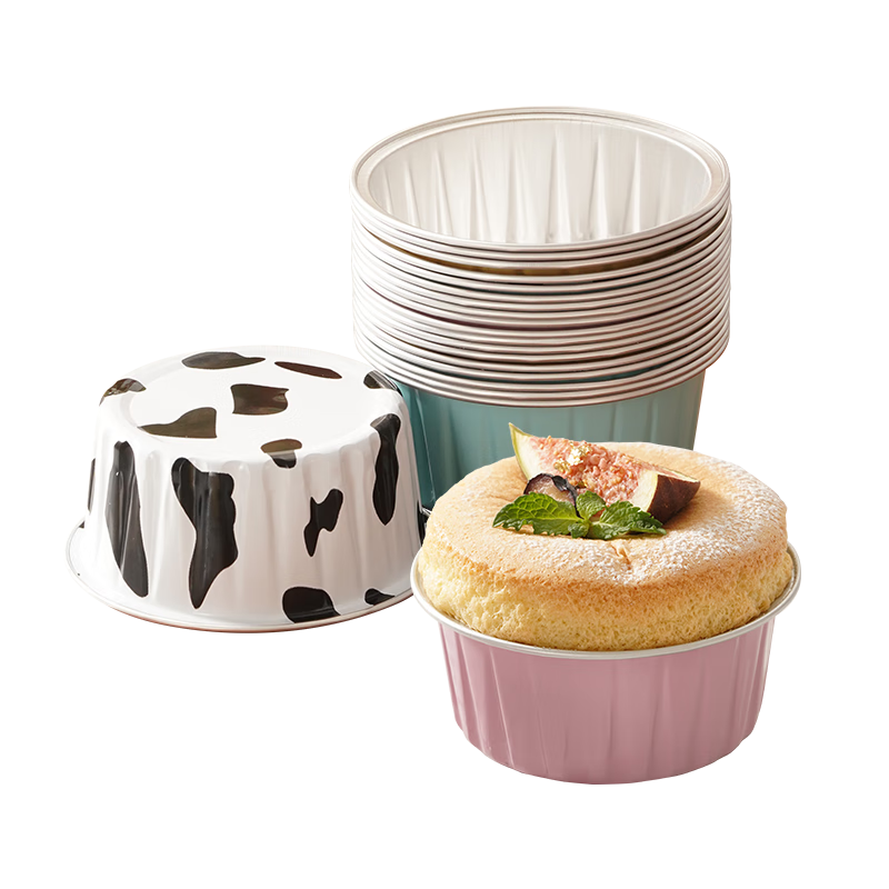 Zhanyi Aluminum Foil Bowls, 20 Pieces, Cake Molds for Steamed Cakes And Puddings, Baking Steamer, Oven, Air Fryer Specific Aluminum Foil Cups