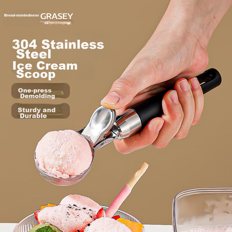 Guangyi 304 Stainless Steel Ice Cream Spoon, Scoop, Ice Cream Spoon, Fruit Baller GY7915