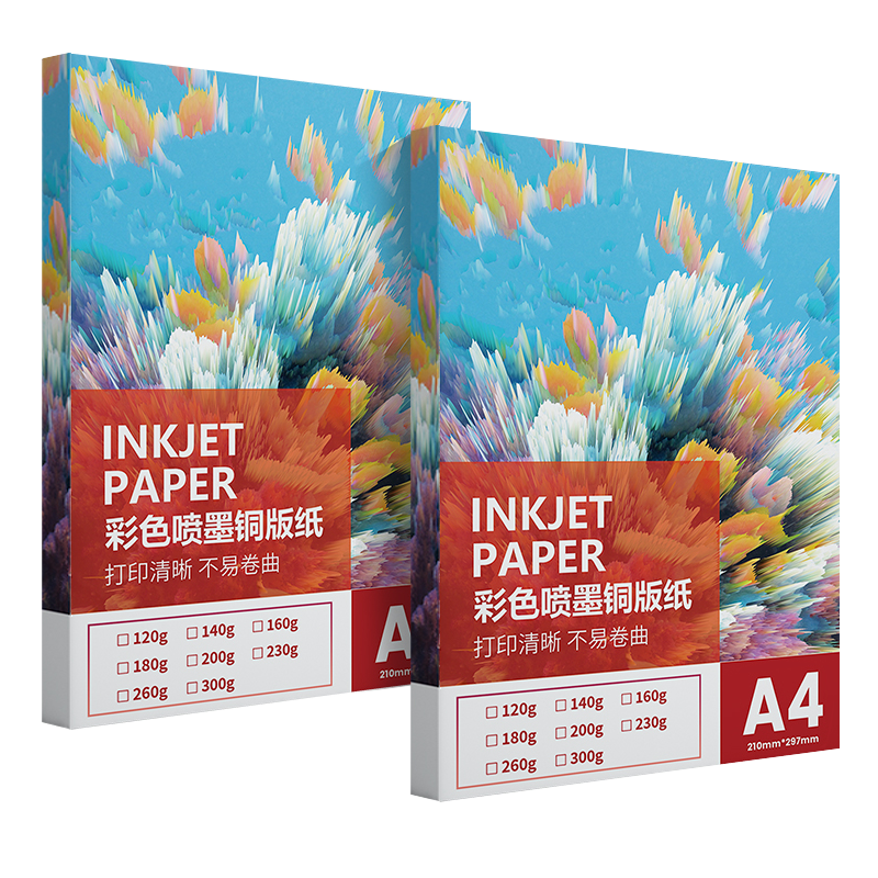 ZHIYIN A4 Coated Paper Inkjet Printing Paper Business Cards Menus Glossy Double-Sided Photo Paper White Card Cover Paper Glossy Photo Paper Color Inkjet Paper 140g