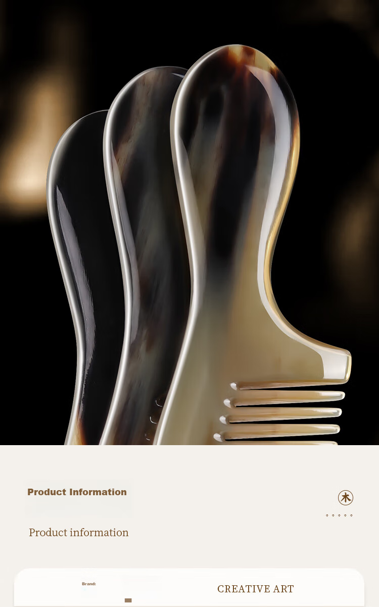 Creative Art Authentic Natural Ox Horn Comb for Men And Women, Massage Meridian Comb, Mid-Autumn Festival Gift for Elders, Teachers, And Girlfriends 10