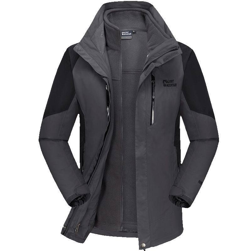 ALPINT MOUNTAIN Men's Mountaineering Jacket, Autumn And Winter New Outdoor Three-In Fleece-Lined Thickened Winter Coat, Women's Inner Liner