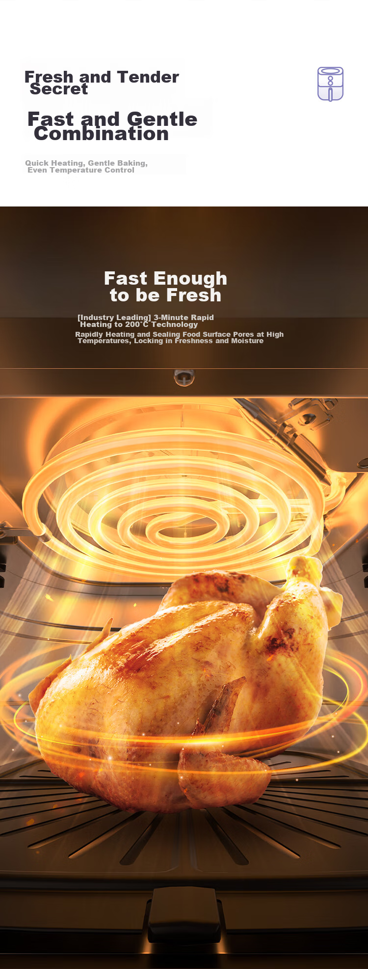 TOSOT Gree Air Fryer, 5L Large Capacity, Precise Temperature Control, Tender Frying, Fully Automatic, Multifunctional, Home Use, Easy to Clean, Oven Air Fryer 0502 4