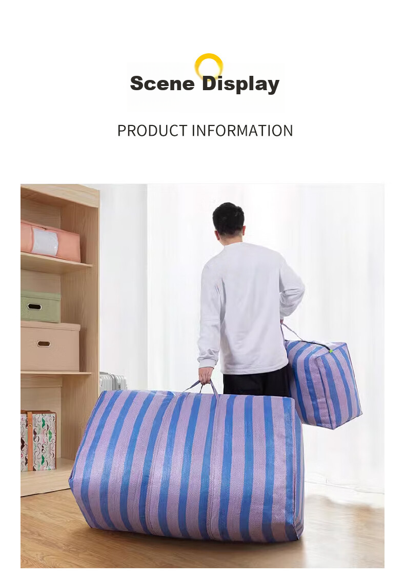 Siwangongli Moving Packing Bags, Handheld Waterproof Large Capacity Luggage Storage Bags, Canvas Bags, Snake Skin Woven Bags, Durable Quilt Bags [Set of 5], Small Size 125 Liters 9