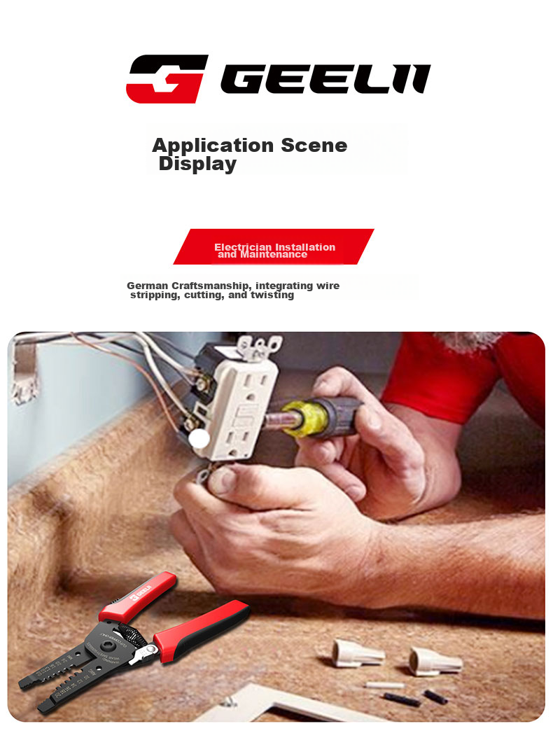 GeeLii Multifunctional Automatic Wire Stripper Pliers, Electrician Wire Puller Terminal Crimping And Wire Pressing Pliers, 55070 8