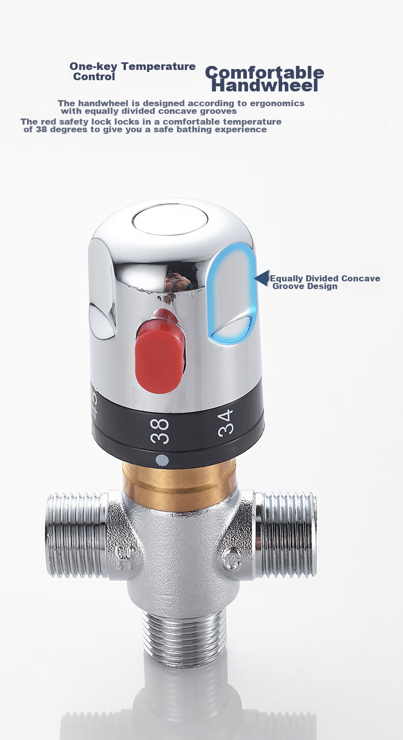 KEGOO Surface-Mounted Shower Faucet with Constant Hot And Cold Temperature, Bathroom Shower Head Switch Copper Mixing Valve K3028 8