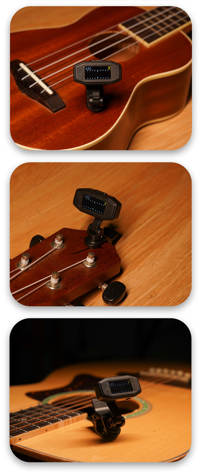 AROMA Electronic Color Screen Tuner for Guitar And Violin, Twelve-Tone Equal Temperament Universal Tuner AT-790 6