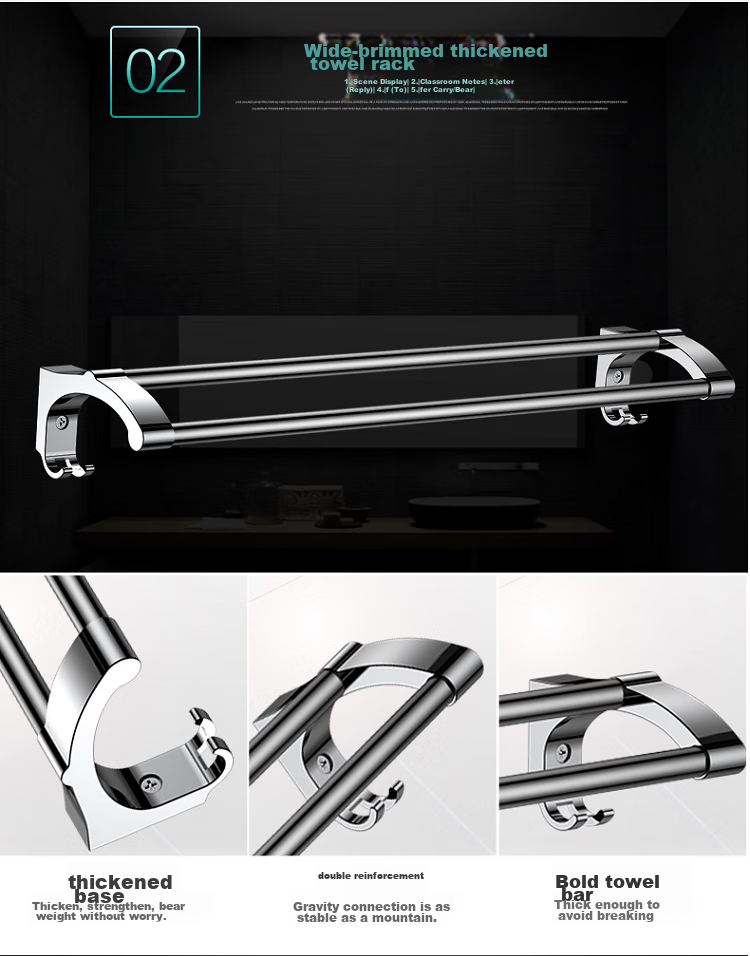MICOE Bathroom Storage Rack, Gun-Gray Towel Rack, Foldable Bath Towel Holder, No Drilling Required, Space Aluminum Hanging Accessories Set M-D616 7