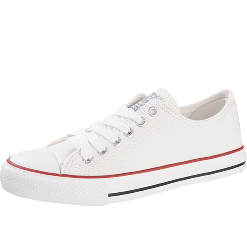 Warrior Canvas Shoes for Men, Low-Top Breathable Sports Casual Shoes with Wear-Resistant Rubber Sole WXY391 White 40