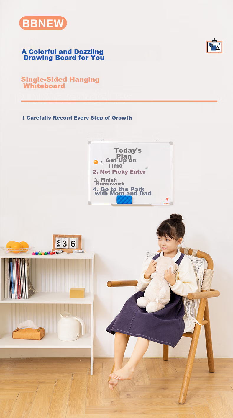 BBNEW 45*60cm Magnetic Whiteboard Hanging Board for Office Meetings Home Teaching Children's Drawing Board Training Blackboard Office Educational Hanging Board NEWX4560 2