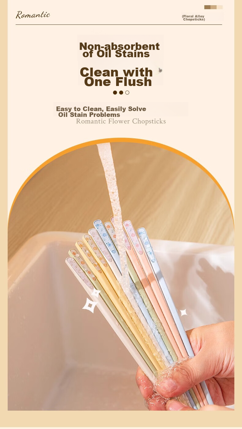 Suncha Alloy Chopsticks, High-Quality Luxury Chopsticks for Home Use, Anti-Mold Antibacterial Dishwasher Safe Non-Slip Heat-Resistant PPS5 Double Set 7