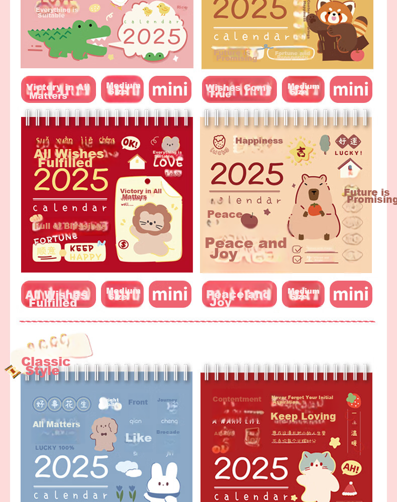 Class 3-2 2026 Creative Cartoon Lucky Desktop Calendar Small Ornament 2025 Monthly Planner Daily Countdown Memo Large Size 3