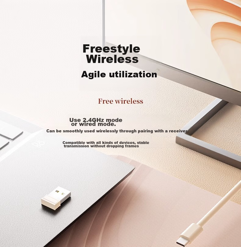 HP M23G2 Dual-Mode Wireless Mouse in Milk Tea Color, Lightweight at 65g with Wired/wireless dual-mode connection, Type-C charging, 10000 DPI adjustable driver, ergonomic desig 12
