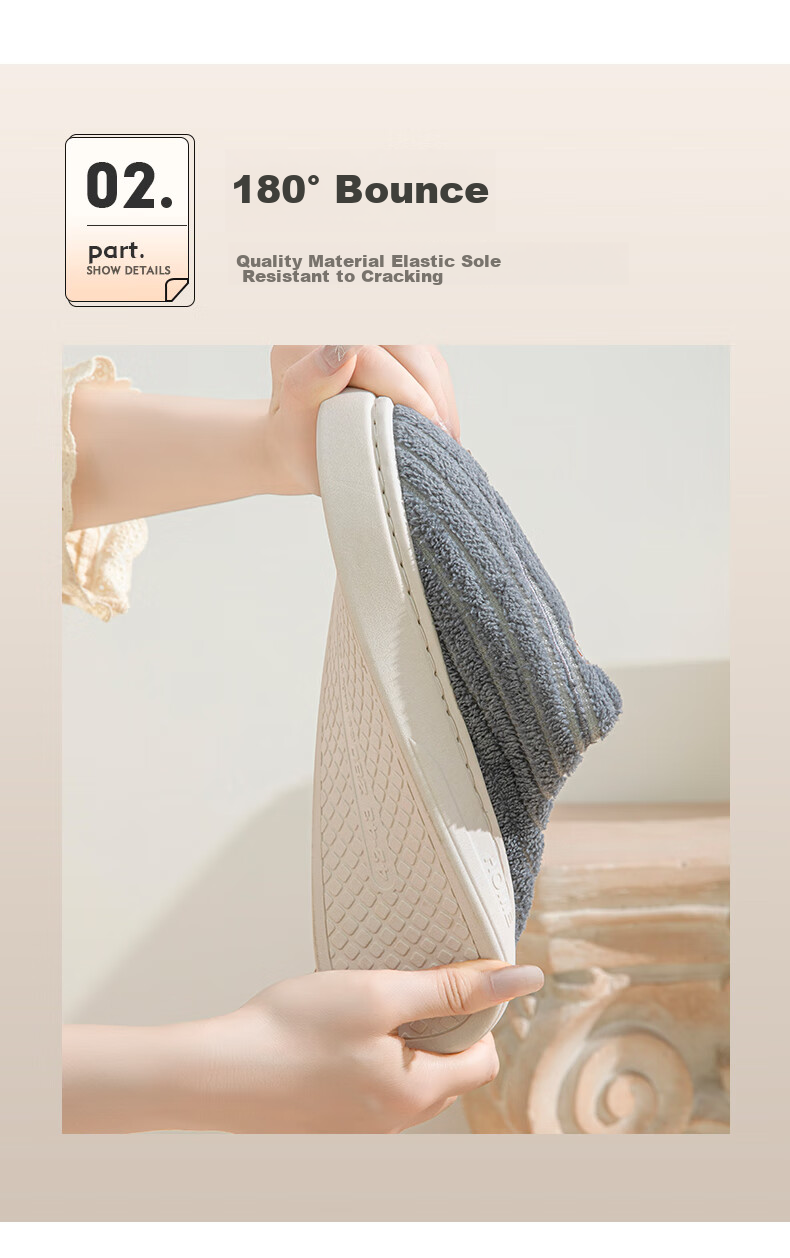 YUZHAOLIN Cotton Slippers Unisex Winter Indoor Thick Sole Soft Warm Postpartum Cotton Shoes YG307 7