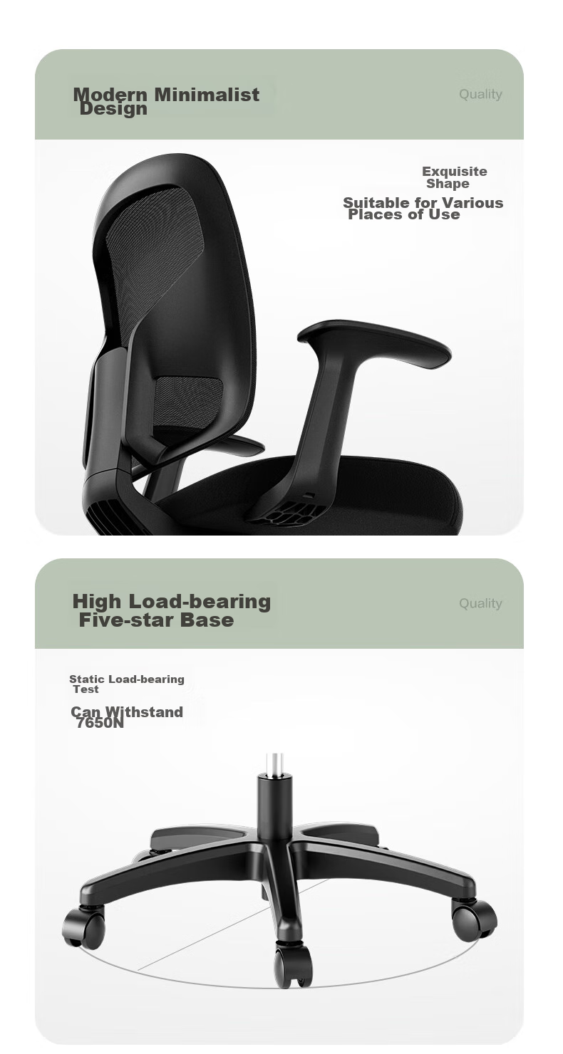 Deli KF255 Ergonomic Office Chair Conference Chair Home Student Study Chair Dormitory Backrest Chair Gray 14