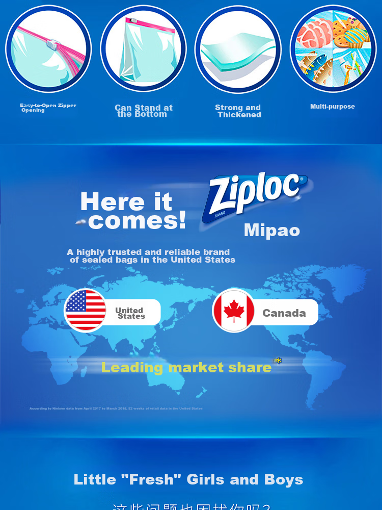 Ziploc Reusable Food Storage Bags, Medium Size, 20 Count, Food Grade Storage Bags 3