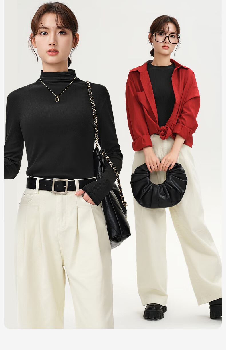 Jianyun Modal Cotton Turtleneck Base Layer, Women's Slim-Fit Long-Sleeve Undershirt, Stylish Spring And Autumn Top, Suitable for Outer Wear 27