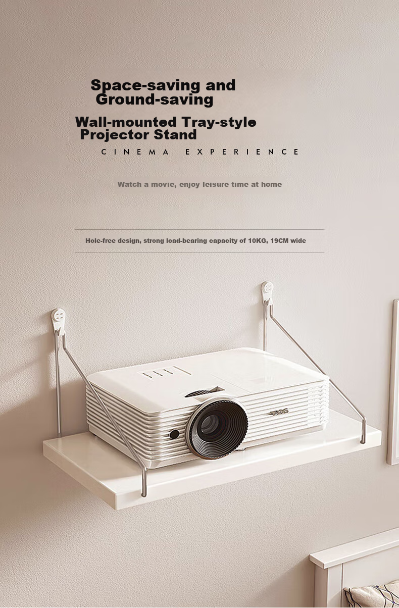 MEISHUO Projector Wall Mount Bracket Tray Storage Shelf 30*19 Wall-Mounted No Drilling Router Placement Rack Wall-Mounted Set-Top Box Bracket Universal for XGIMI, Xiaomi, Jmgo, Mijia And Other Brands 2