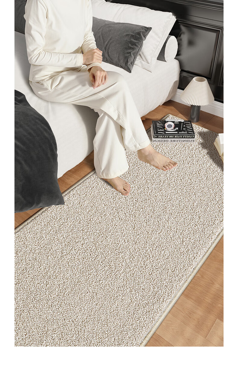 Dajiang Bedroom Bedside Rug, Wool Luxury High-End Feel, End-Of Rug, Long Bed Front Carpet, 60x160cm 8