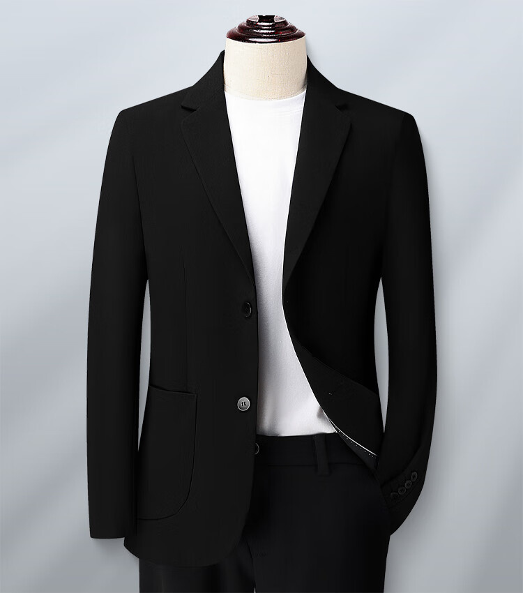 ROMON Men's Slim Fit Suit Jacket, Casual Business Blazer for Young And Middle-Aged Men, Elastic Single-Breasted Coat, Dad's Suit Outerwear, Men's Clothing 1