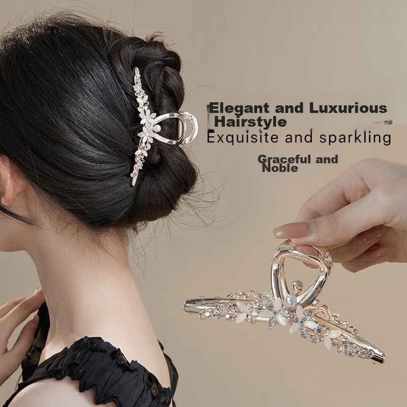 CHIMERA Internet Celebrity Large Flower Hair Claw Clip, Back of Head Shark Clip, Hairpin, Women's Mid-Autumn Festival Gift