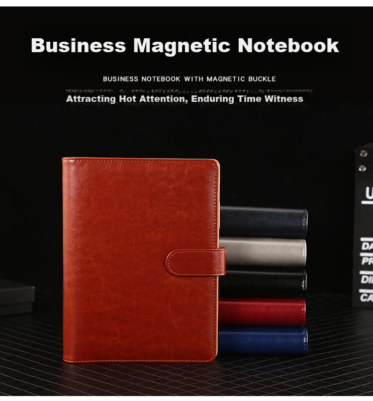 TENGXIONG Notebook A5 Detachable Ring-Bound Leather Cover B5 Loose-Leaf Notebook, Thickened Buckle Journal, Diary, Simple Office Meeting Business Record Book, Stationery Customization with Logo 1
