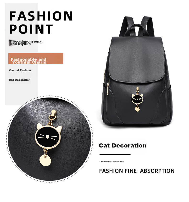 Aiqinghai Leather Handbag, Women's Bag, Backpack, Large Capacity Schoolbag, Travel Casual Fashion Business Brand Birthday Gift 4