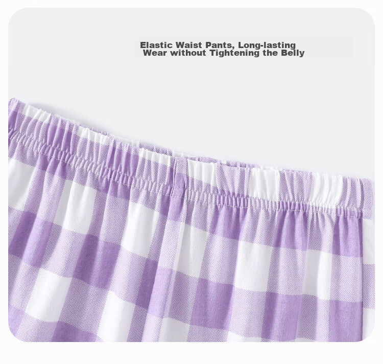 YUZHAOLIN Girls' Pajamas Spring Pure Cotton Children's Home Wear Set for Older Kids Simple Plaid Patter 20