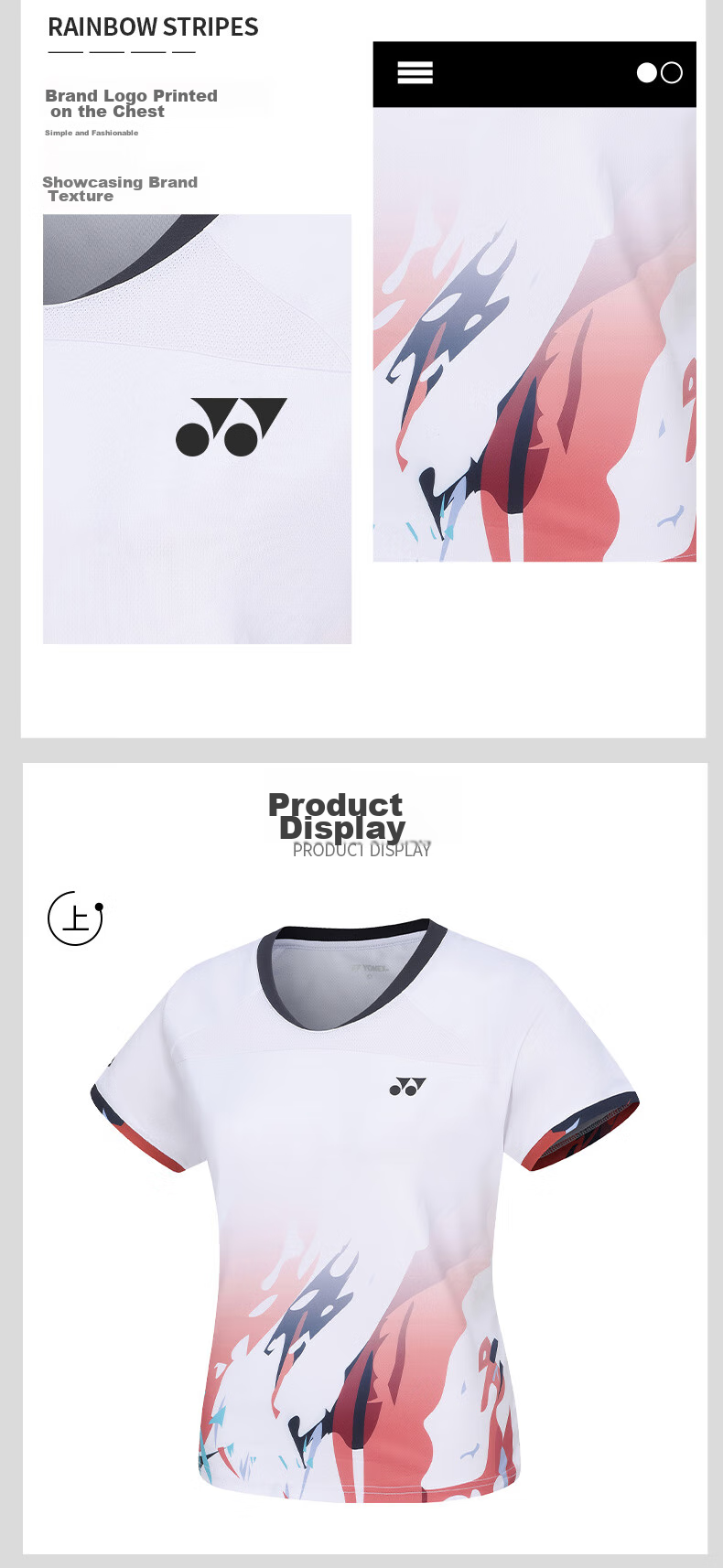 YONEX Badminton Outfit, Comfortable And Breathable, Running And Fitness Short-Sleeve Skirt Set, 210234BCR White XO 8