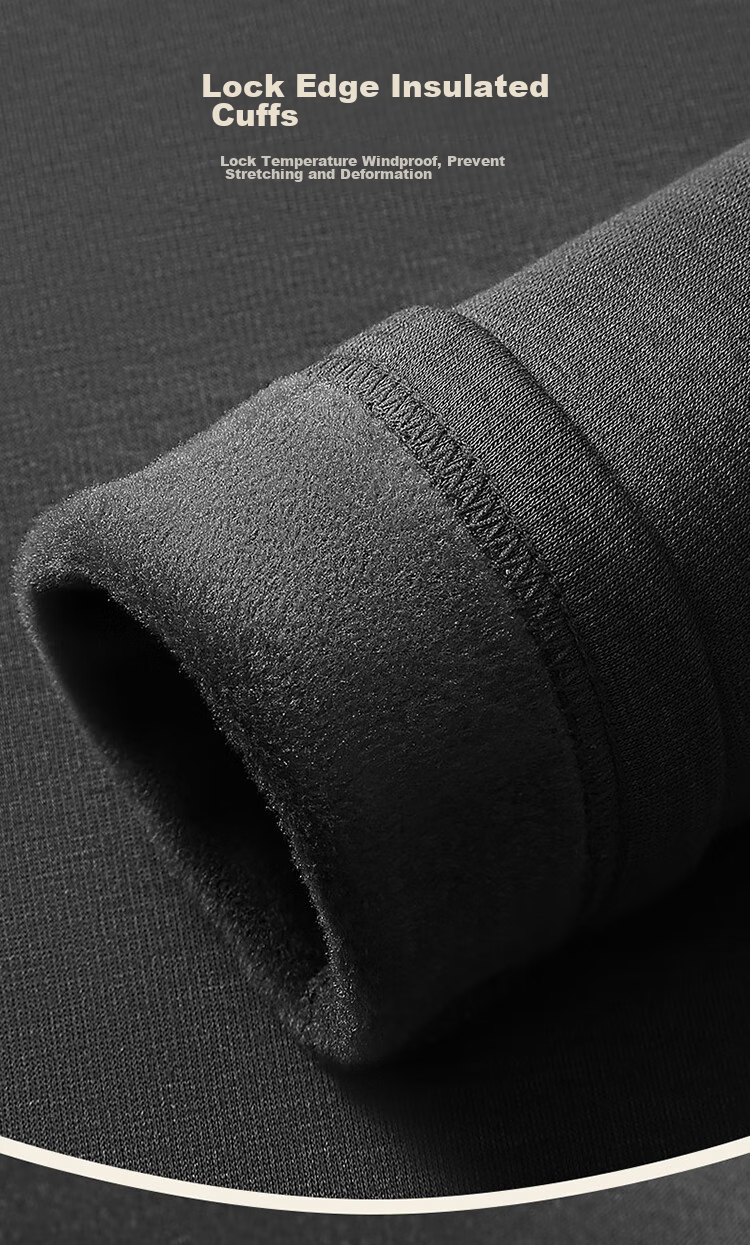 Hengyuanxiang [Cashmere] Thermal Underwear for Men, Fleece-Lined Thickened Mid-High Collar Autumn Top And Pants Set, Men's Winter Cold-Resistant Outfit 22