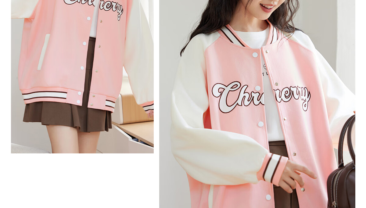 Halo Queen Women's Sweatshirt Jacket, Spring And Autumn Letter Baseball Shirt, Fashionable Casual Sports Top, New Product H143U2001 52