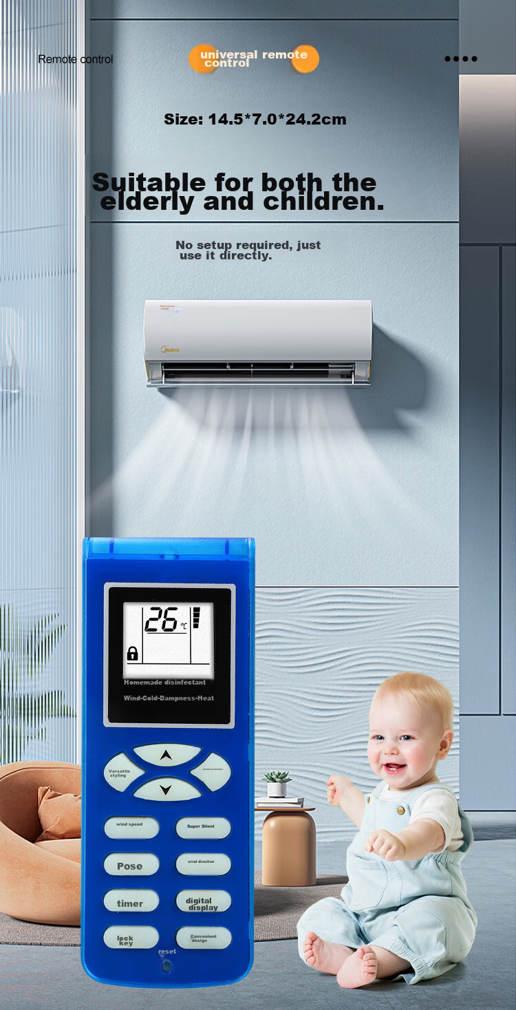 Qinxuan Universal Remote Control for Shinco Air Conditioners, Compatible with All Models of Floor-Standing And Wall-Mounted Units, No Need to Specify Model, Ready to Use 4