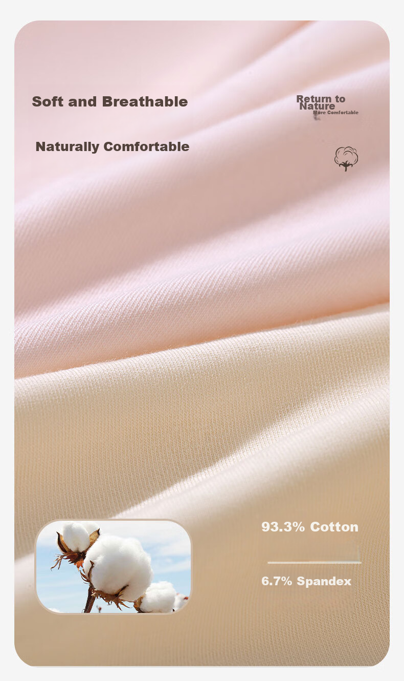 Ordifen 6-Pack Women's Underwear, Pure Cotton 10A Antibacterial 100% Cotton Extended Crotch Breathable Mid-Rise Young Women's Triangle Panties 26