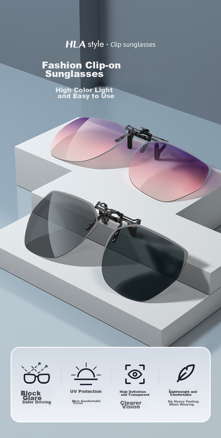 HLA Sunglasses Clip, Flip-Style Unisex, Myopia Polarized Sunglasses Clip, Black 086 1