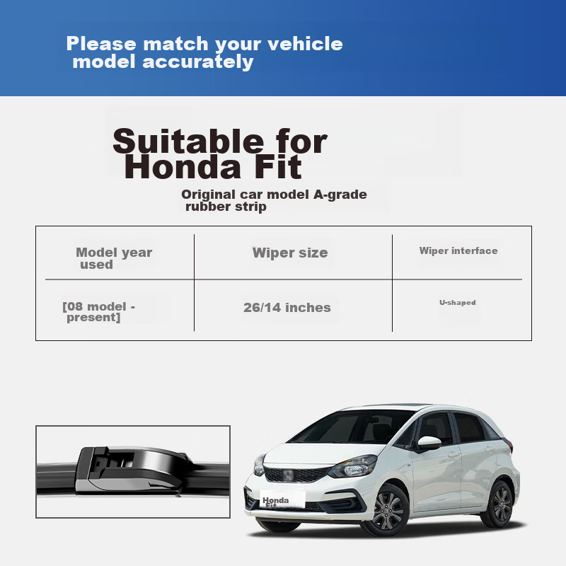 Бескаркасные щетки стеклоочистителя YITU для Honda Fit (2008-н.в.), 2 шт., 14 и 20 дюймов