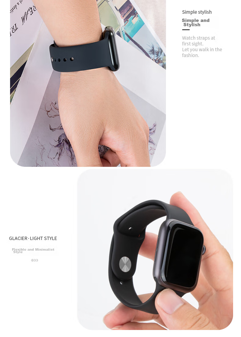 Weiqiantu Compatible with Apple Watch Series 12/11/10/9/8/7/6/ultra4/32, Sports Silicone Watch Band for Men And Wome 12