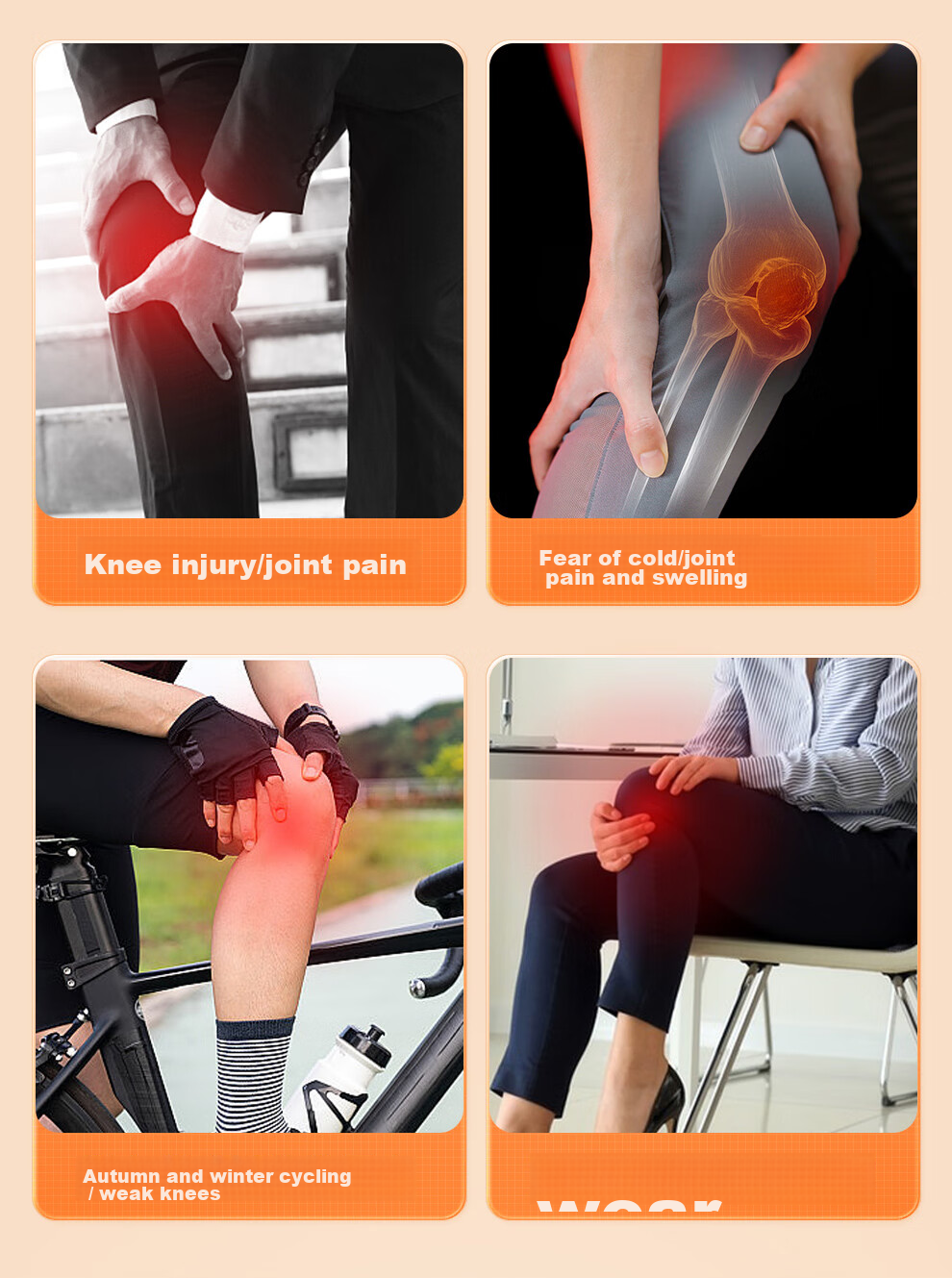 PROIRON Puli'ai Knee Warmer, Warm And Cold-Proof, Wool And Mugwort Self-Heating, for Middle-Aged And Elderly Men with Cold Legs, Knee Protector, XL Size 4