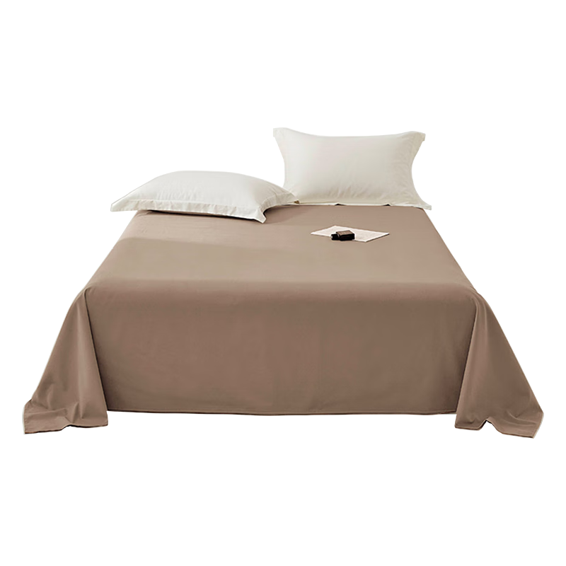 JD Original 100% Pure Cotton Bed Sheet Single Piece, Class A Antibacterial Double Full Cotton Bed Cover Quilt 230x250cm, Truffle Brow