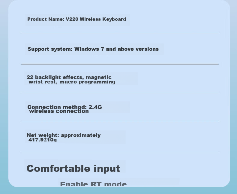 Aigo V610 Blue Quiet Office Business Keyboard, Wireless Bluetooth Connection, Rechargeable Lithium Battery, Compatible with WIN/MAC Dual Systems, Scissor Foot Structure, Full Size 20