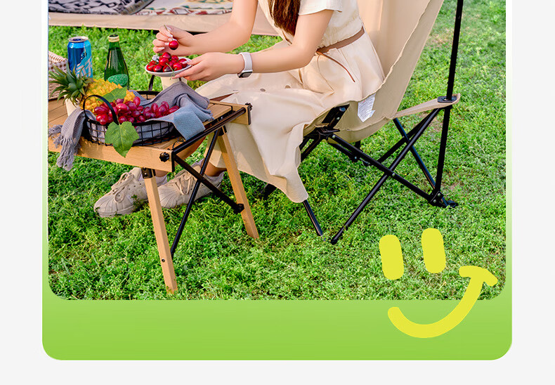 TAN XIAN ZHE Moon Chair Outdoor Folding Chair with Three Adjustable Height Settings High Back Lounge Chair Beach Chair Portable Fishing Stool 21