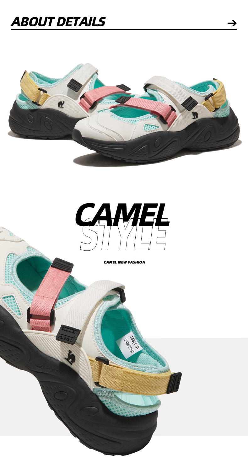 CAMEL Mary Sports Casual Shoes, Outdoor Beach Thick-Soled Heightening Women's Shoes, X24B09L7007, Beige, Size 40 26