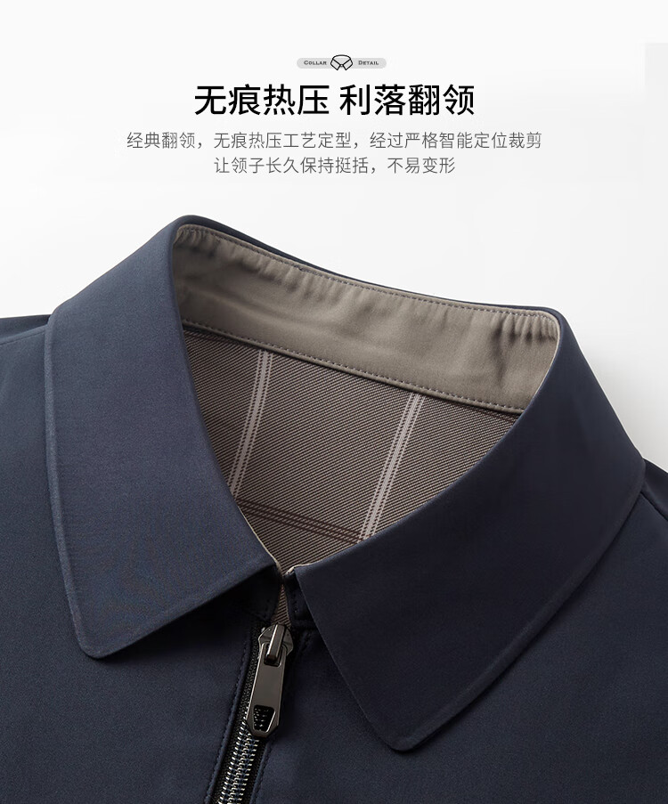 FIRS [Three-Proof Fabric] Executive Jacket with Lapel Collar Men's Business Windproof Rainproof Wrinkle-Resistant Durable Outerwear 1