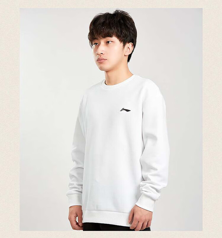 Li-Ning Men's Versatile Sweatshirt, Comfortable Pullover Round Neck Long-Sleeve Casual Sports Top Sweatshirt for Me 9