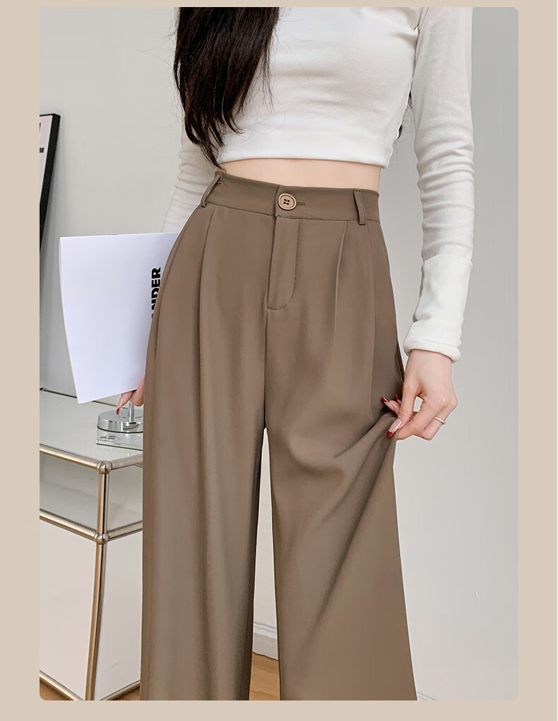 FitonTon Casual Dress Pants for Women, Autumn And Winter Style, 2025 Fashion Versatile Straight-Leg Pants, High-Waisted Draping Slimming Wide-Leg Trousers 14