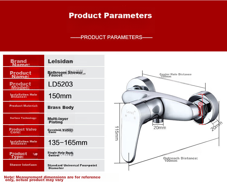 Larsd Shower Mixing Valve, Shower Faucet, Mixer Valve, Copper Body, Bathroom Hot And Cold Shower Switch, LD5203 13