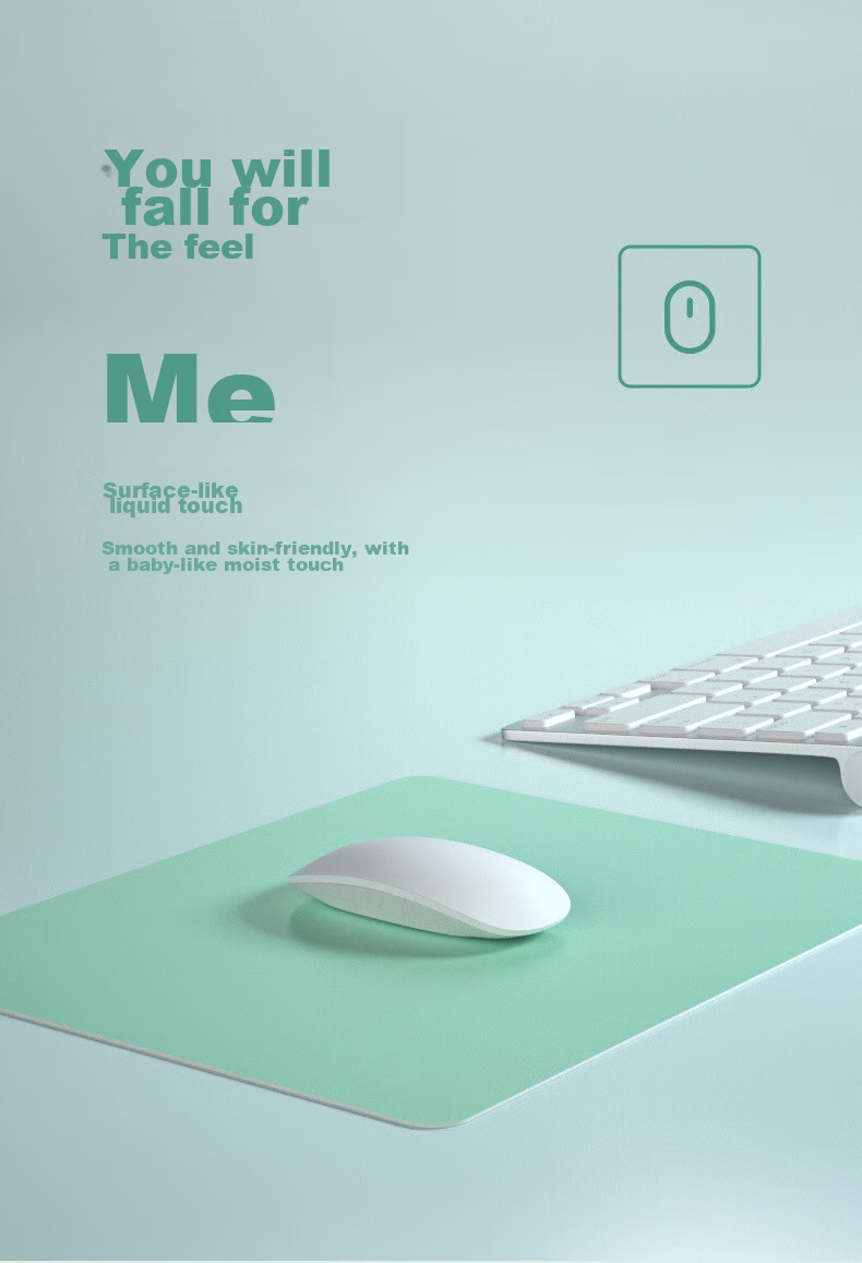 Youlianxing Negative Ion Eco-Friendly Silicone Mouse Pad, Competitive Gaming Office Computer Desk Writing Pad Soft Odorless Small Liquid Waterproof Keyboard Pad, Green 250*250mm 3