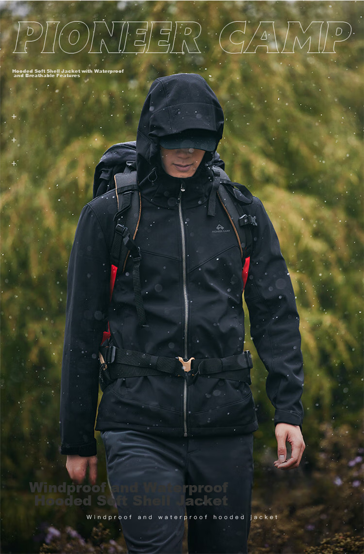 Toread Seals Men's Softshell Jacket Spring Outdoor Mountaineering Fleece Lined Warm Windproof Breathable Sports Loose Fit Coat 1